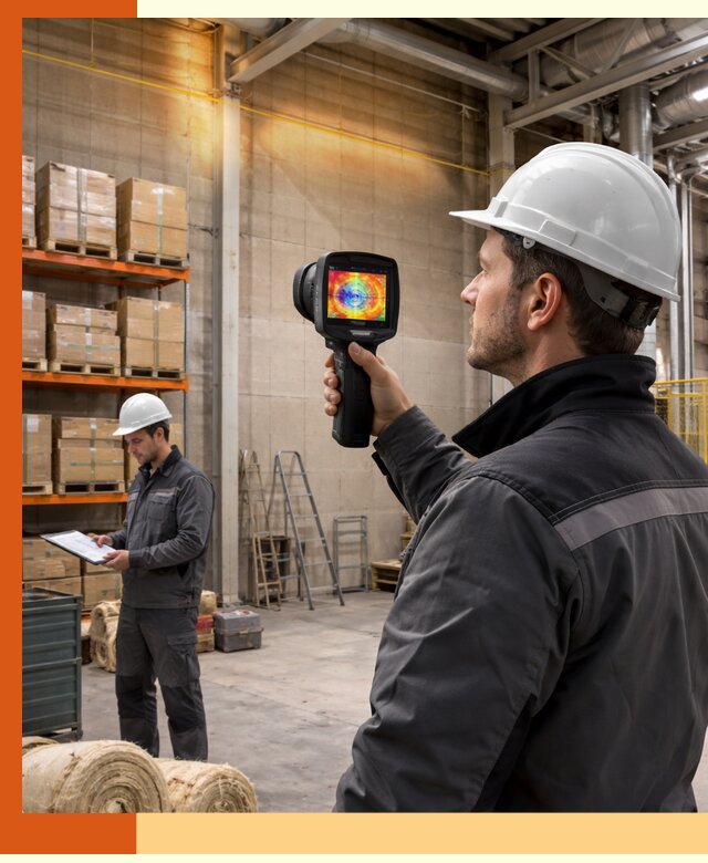 Тепловизионное обследование склада и выявление утечек в Орехово-Зуево