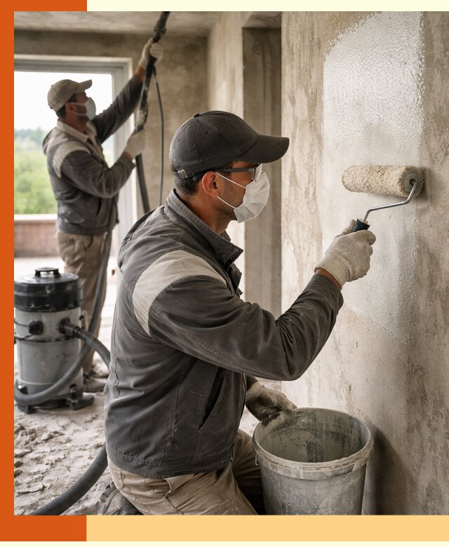 Подготовка поверхности под напыление утеплителя в Орехово-Зуево