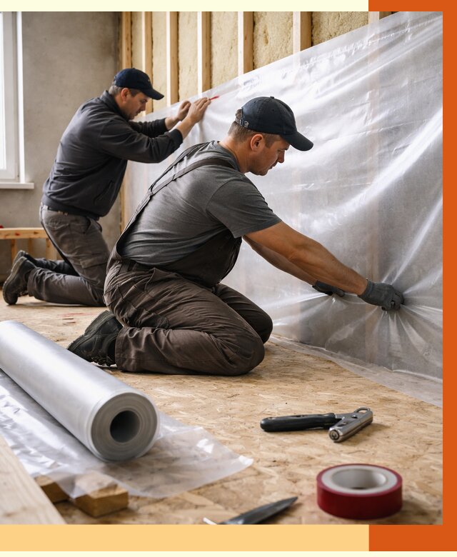 Монтаж пароизоляции в Орехово-Зуево от 2605 руб. — установка и укладка под ключ | ТепломастерРхв