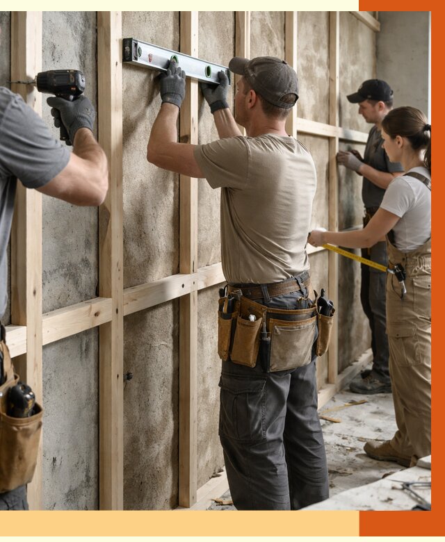 Монтаж обрешетки под утепление в Орехово-Зуево от 1198 руб/м² | Заказать у ТепломастерРхв